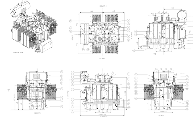 Equipment outline drawing — WEG 90 MVA 66/34.5 kV transformer